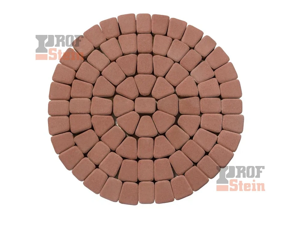 Тротуарная плитка Круговая классика, Красный 342 МЗ 60 мм