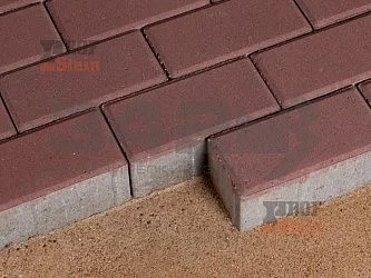 Тротуарная плитка Брусчатка, Красный 342 МЗ 60 мм