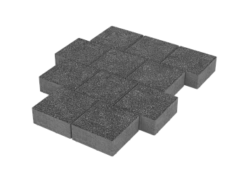 Тротуарная плитка Квадрат 20х20 Черный агат Stellard 80 мм