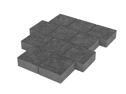 Тротуарная плитка Квадрат 20х20 Черный агат Stellard 60 мм
