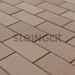 Тротуарная плитка Прямоугольник 200*100 Бежевый (верхний прокрас, минифаска) Steingot 60 мм