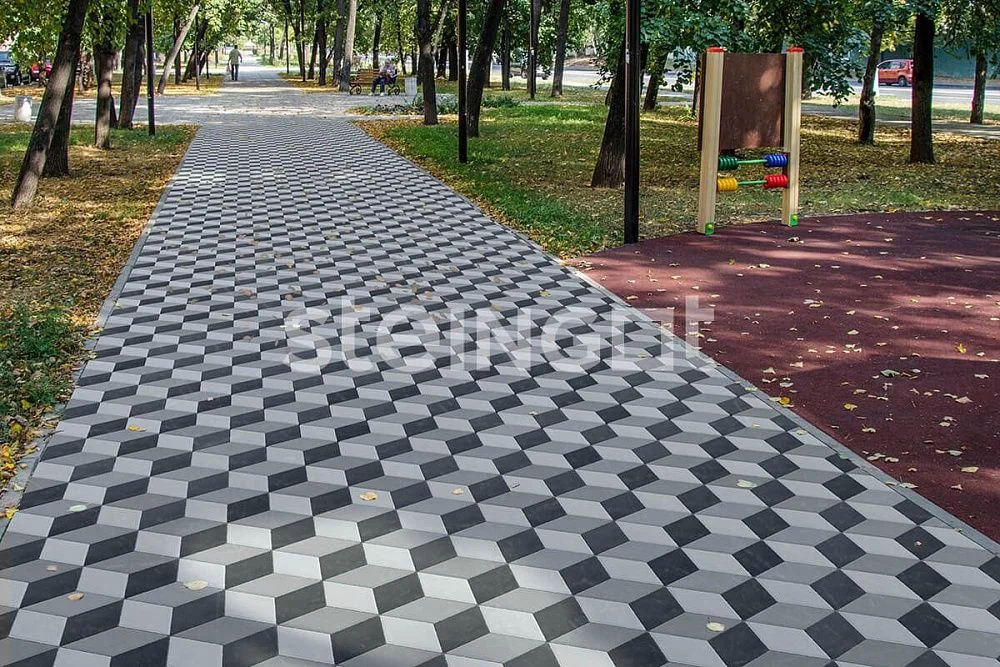 Тротуарная плитка Ромб Steingot Серый 60 мм