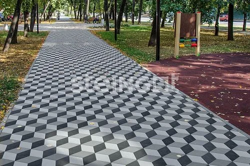 Тротуарная плитка Ромб Steingot Серый 60 мм