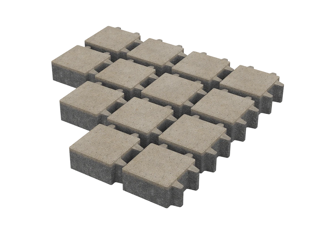 Тротуарная плитка Эко-квадрат Белый Stellard 80 мм