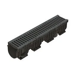 Лоток водоотводный Standartpark PolyMax Basic пластиковый с решеткой ячеистой пластиковой кл. A (к-т