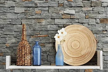 3D панель из натурального камня Кварцит Серо-зелёный Грубый камень Pharaon