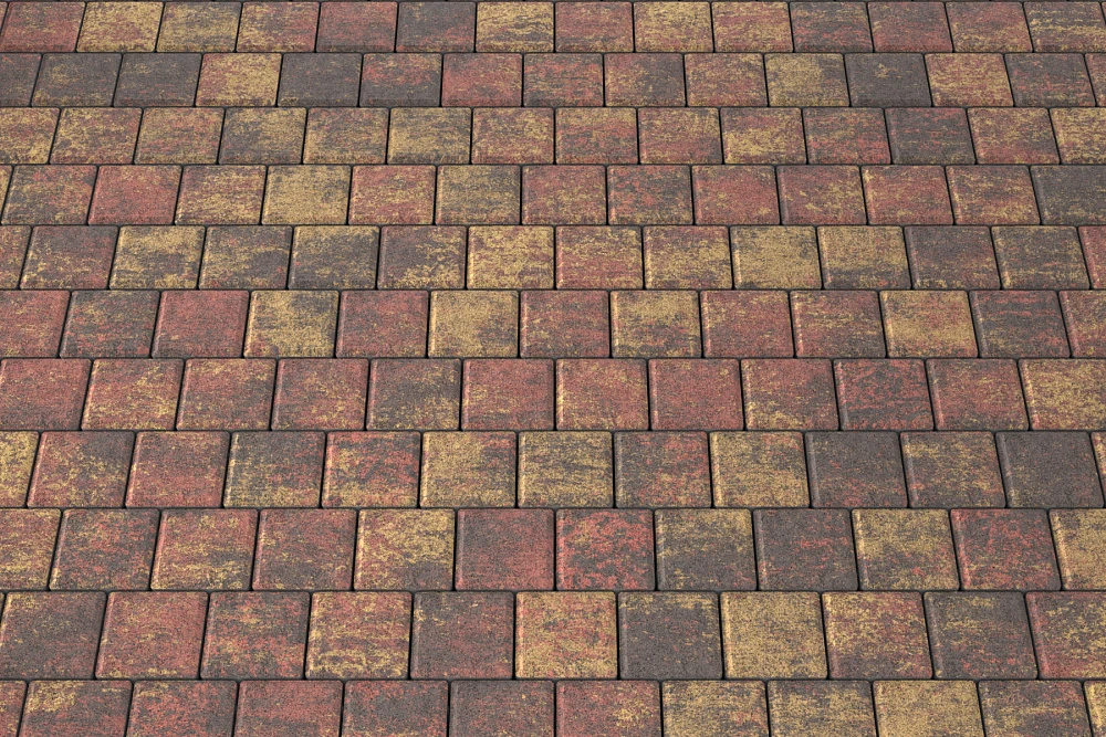 Тротуарная плитка Квадрат 10х10 Закат Stellard 60 мм