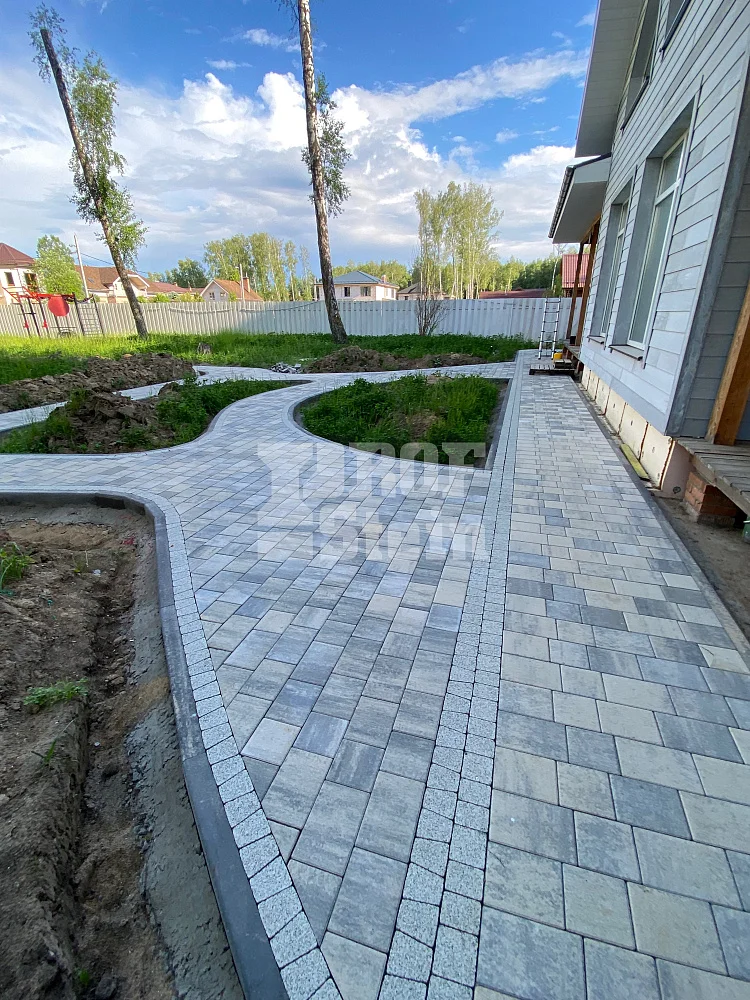 Мощение тротуарной плитки Steingot по дизайн-проекту