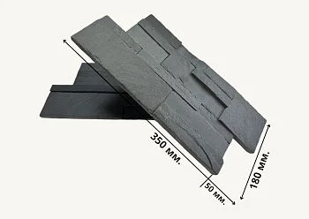 3D панель из натурального камня Сланец Чёрный Модерн Pharaon