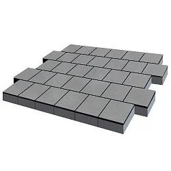 Тротуарная плитка Виго Серый Гладкая SteinRus 80 мм