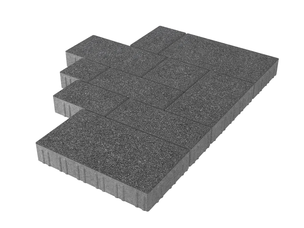 Тротуарная плитка Микс Сити Черный агат Stellard 60 мм