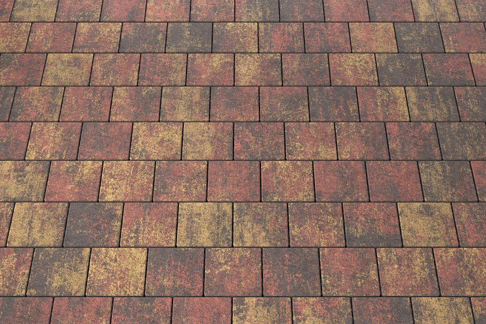 Тротуарная плитка Квадрат 15х15 Закат Stellard 80 мм