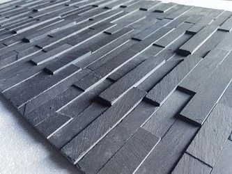 3D панель из натурального камня Сланец Чёрный Классик Pharaon