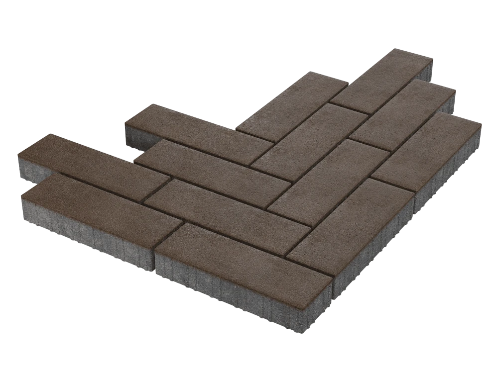 Тротуарная плитка Паркет Коричневый Stellard 80 мм