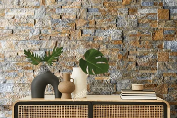 3D панель из натурального камня Кварцит Мультиколор Модерн Pharaon