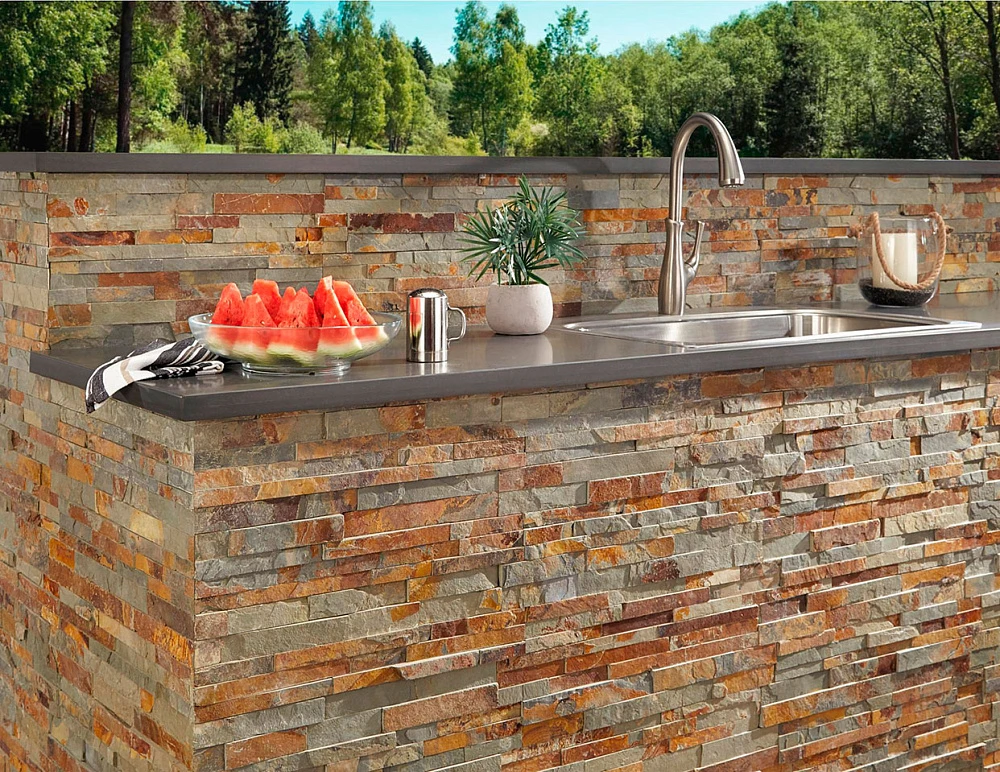 3D панель из натурального камня Сланец Мультиколор Классик Pharaon