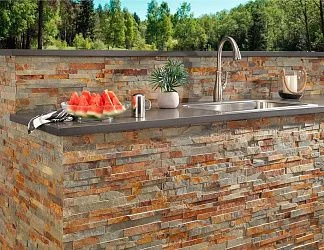 3D панель из натурального камня Сланец Мультиколор Классик Pharaon