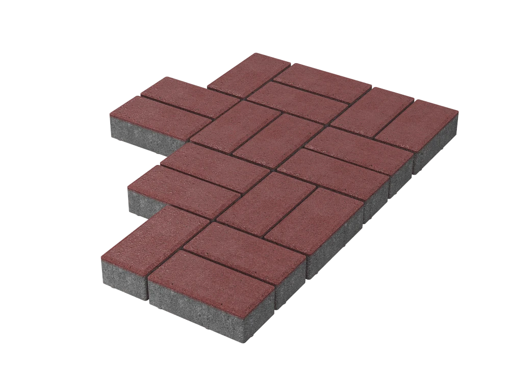 Тротуарная плитка Брусчатка Красная Stellard 40 мм