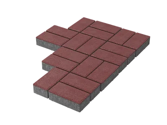Тротуарная плитка Брусчатка Красная Stellard 40 мм