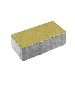 Тротуарная плитка ПРЯМОУГОЛЬНИК 200х100 Стандарт Желтый Б.2.П.6 Выбор 60 мм