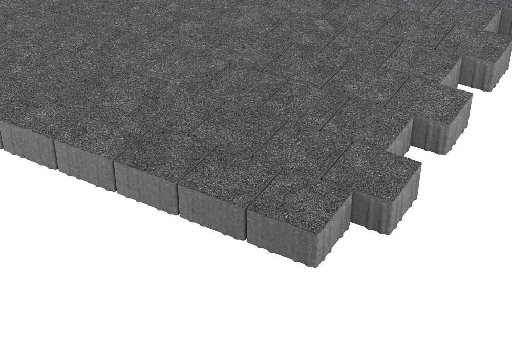 Тротуарная плитка Квадрат 15х15 Черный агат Stellard 80 мм