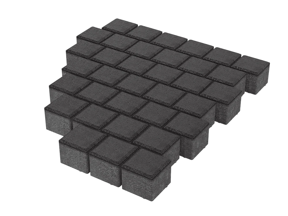 Тротуарная плитка Квадрат 10х10 Черный Stellard 60 мм