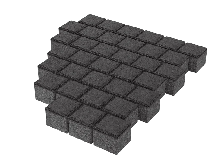 Тротуарная плитка Квадрат 10х10 Черный Stellard 60 мм