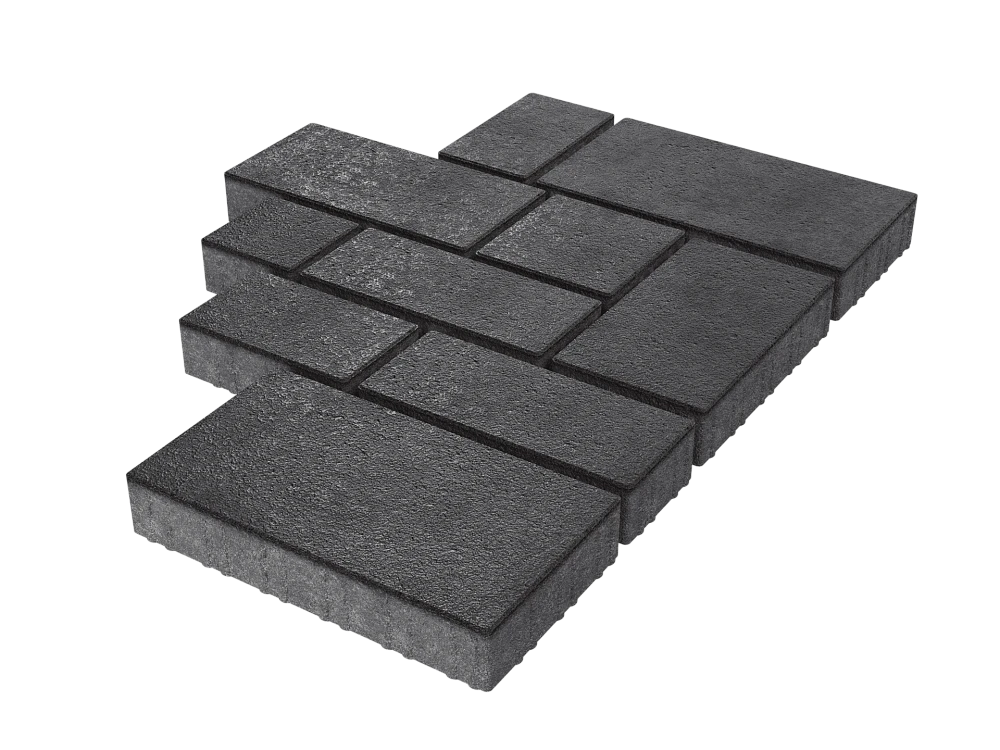 Тротуарная плитка Микс Сити Черный Stellard 60 мм
