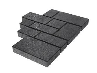 Тротуарная плитка Микс Сити Черный Stellard 60 мм