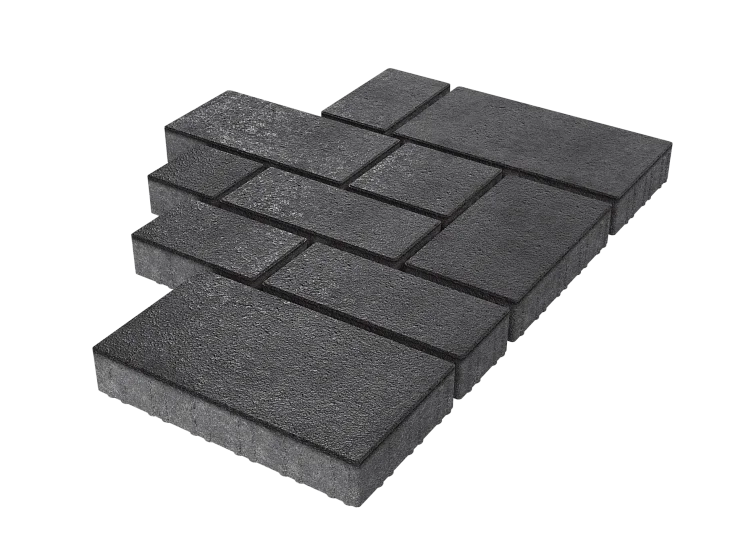 Тротуарная плитка Микс Сити Черный Stellard 60 мм