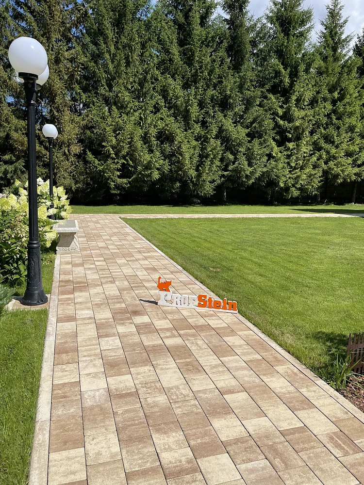 Укладка тротуарной плитки от Steingot в цвете Травертин