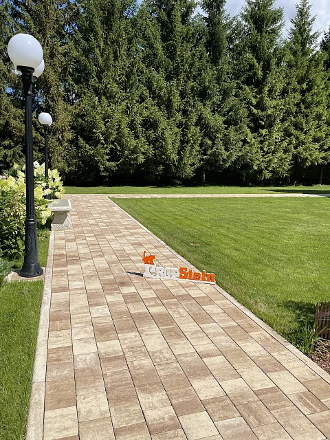 Укладка тротуарной плитки от Steingot в цвете Травертин