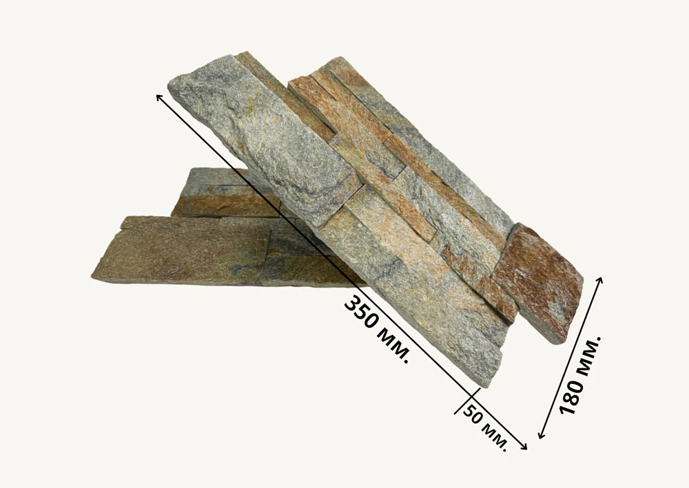 3D панель из натурального камня Кварцит Мультиколор Модерн Pharaon