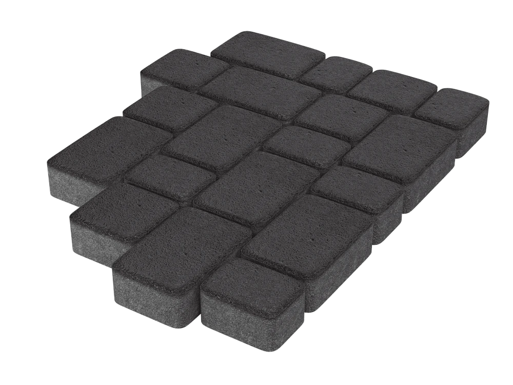 Тротуарная плитка Старый город Черный Stellard 40 мм