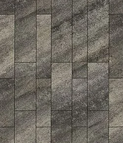 Тротуарная плитка ПАРКЕТ Листопад гранит Антрацит Б.9.Псм.8 Выбор 80 мм