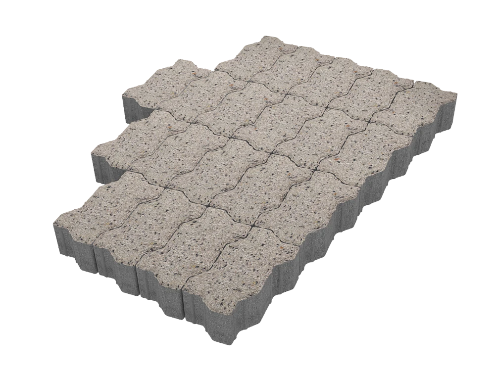 Тротуарная плитка Волна Белый мрамор Stellard 60 мм