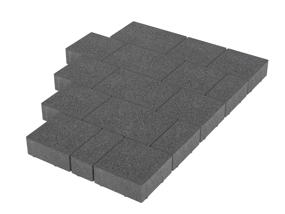 Тротуарная плитка Новый город Черный агат Stellard 60 мм