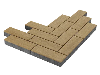 Тротуарная плитка Паркет Желтый Stellard 80 мм