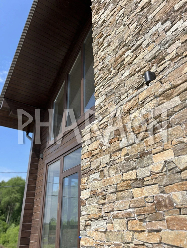 3D панель из натурального камня Кварцит Мультиколор Грубый камень Pharaon