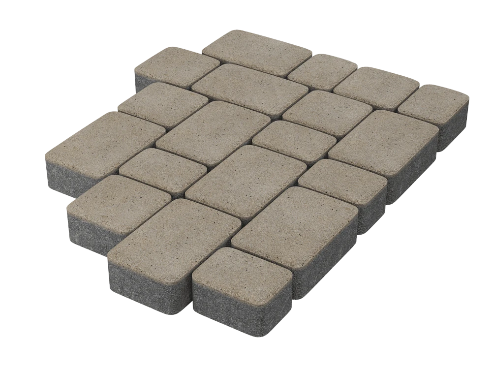 Тротуарная плитка Старый город Белый Stellard 40 мм