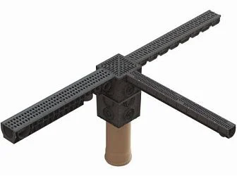 Дождеприемник Standartpark ДП-25.25-ПП с РВ щель ВЧ с чугунной решеткой (комплект)