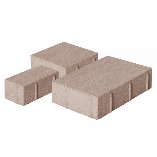 Тротуарная плитка Новый город 1НГ6Ф Бежевая Нобетек 60 мм