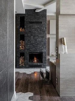 3D панель из натурального камня Сланец Чёрный Модерн Pharaon