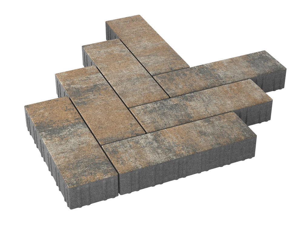 Тротуарная плитка Паркет Каньон Stellard 80 мм