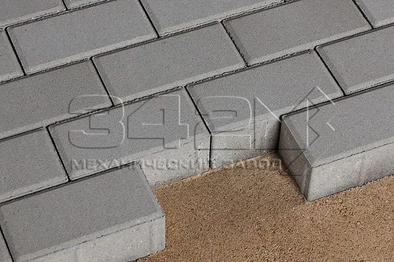 Тротуарная плитка Брусчатка 100х200х80 Белый 342 МЗ