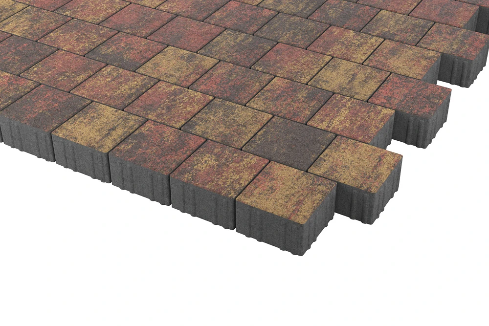 Тротуарная плитка Квадрат 15х15 Закат Stellard 80 мм