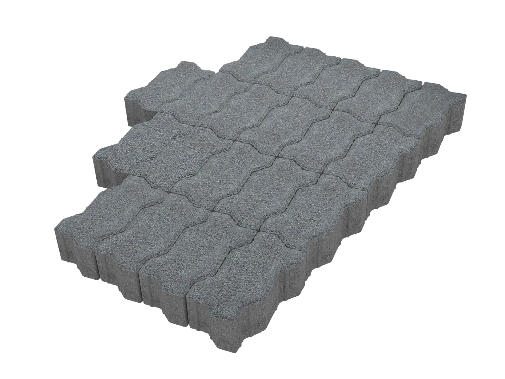 Тротуарная плитка Волна Дымчатый кварц Stellard 60 мм