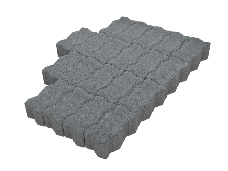 Тротуарная плитка Волна Дымчатый кварц Stellard 60 мм