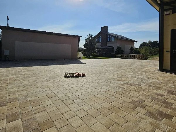 Проект Укладка тротуарной плитки цвета Травертин от Steingot 284 м2 в г. Звенигород