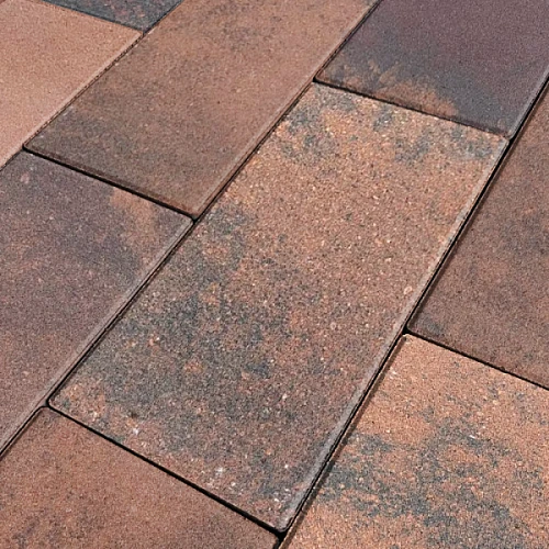 Тротуарная плитка ПРЯМОУГОЛЬНИК 4П6Ф 400*200*60 КОЛОРМИКС №8 Гранит Нобетек 60 мм